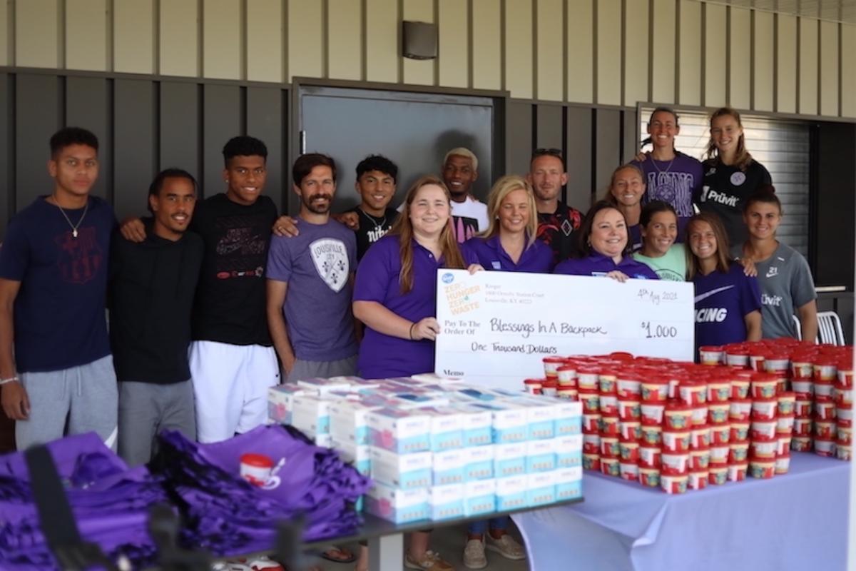 LouCity, Racing FC team up through Blessings in a Backpack packing day